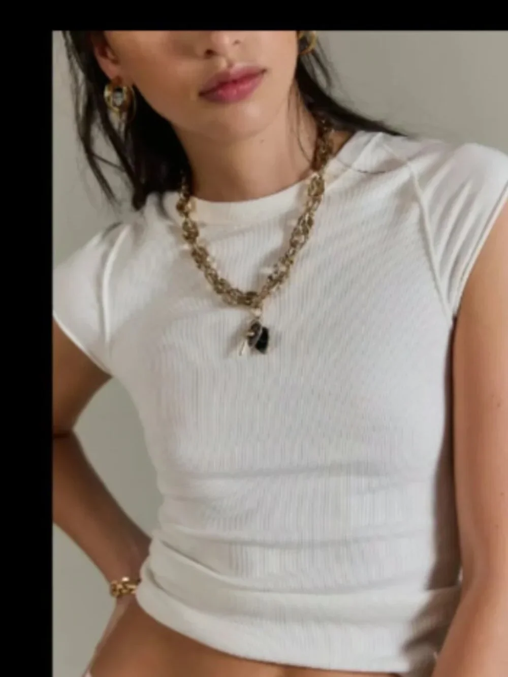 WE THE FREE PEOPLE EVER HAD WHITE RIBBED TUNIC TOP CAP SLEEVE NEW M